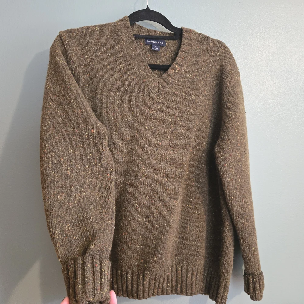 Wool Lands' End Vneck Sweater - Picture 3 of 6